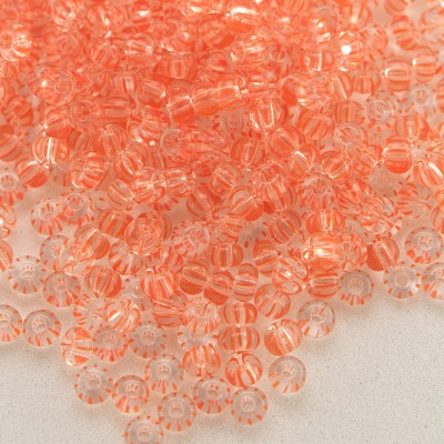 Preciosa Czech glass seed bead 11/0 Clear with red stripes