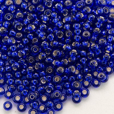 Preciosa Czech glass seed bead 11/0 Dark Blue silver lined