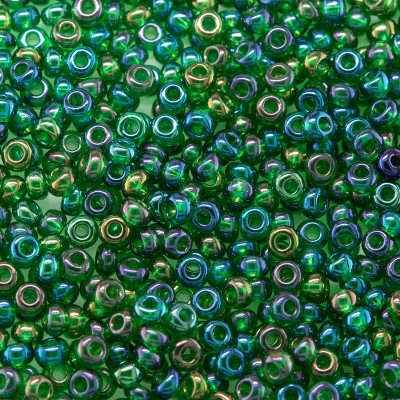 Preciosa Czech glass seed bead 11/0 Dark Green Transparent Rainbow