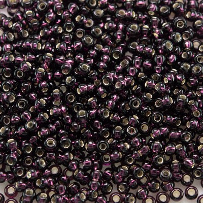 Preciosa Czech glass seed bead 11/0 Dark Purple/Amethyst silver lined