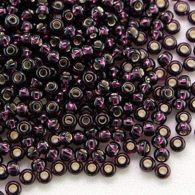 Preciosa Czech glass seed bead 11/0 Dark Purple/Amethyst silver lined