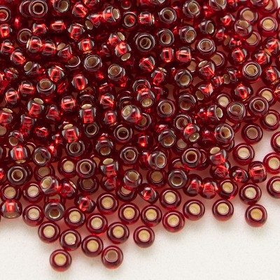 Preciosa Czech glass seed bead 11/0 Dark Red silver lined