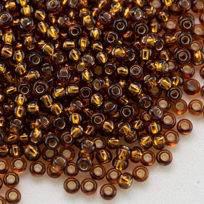 Preciosa Czech glass seed bead 11/0 Dark Topaz silver lined
