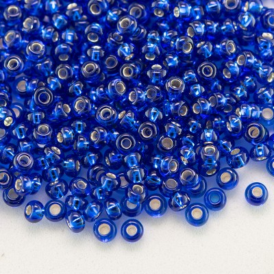 Preciosa Czech glass seed bead 11/0 Electric Blue silver lined