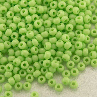 Preciosa Czech glass seed bead 11/0 Green Glow opaque