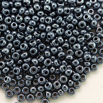 Preciosa Czech glass seed bead 11/0 Hematite coated