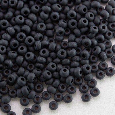 Preciosa Czech glass seed bead 11/0 Jet Black Matt