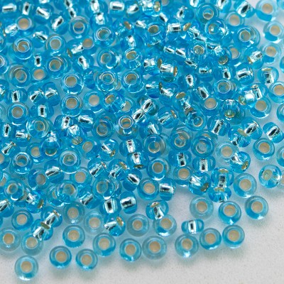 Preciosa Czech glass seed bead 11/0 Light Aquamarine silver lined