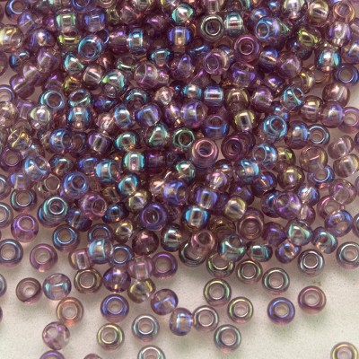 Preciosa Czech glass seed bead 11/0 Light Purple Transparent Rainbow