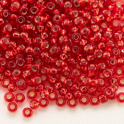 Preciosa Czech glass seed bead 11/0 Light Red silver lined