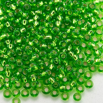 Preciosa Czech glass seed bead 11/0 Lime Green silver lined