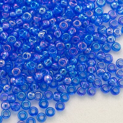 Preciosa Czech glass seed bead 11/0 Light blue transparent rainbow
