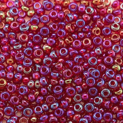 Preciosa Czech glass seed bead 11/0 Carmine Red rainbow
