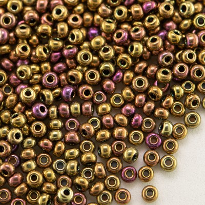 Preciosa Czech glass seed bead 11/0 Metallic mixed golden shades