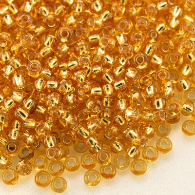 Preciosa Czech glass seed bead 11/0 Mid Topaz silver lined