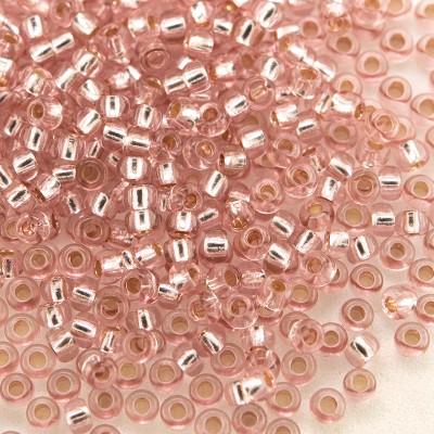 Preciosa Czech glass seed bead 11/0 Pink Lotus silver lined