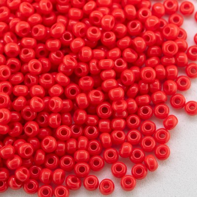 Preciosa Czech glass seed bead 11/0 Poppy Red opaque