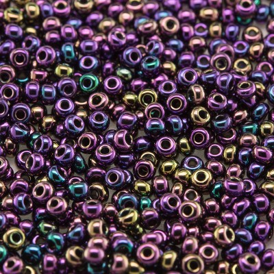 Preciosa Czech glass seed bead 11/0 Purple Iris Metallic coated