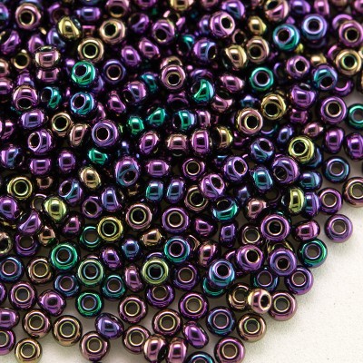 Preciosa Czech glass seed bead 11/0 Purple Iris Metallic coated