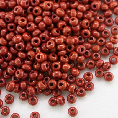 Preciosa Czech glass seed bead 11/0 Red Burnt Brick opaque