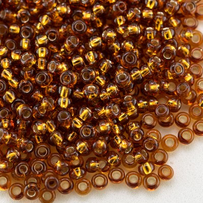 Preciosa Czech glass seed bead 11/0 Rich Topaz silver lined