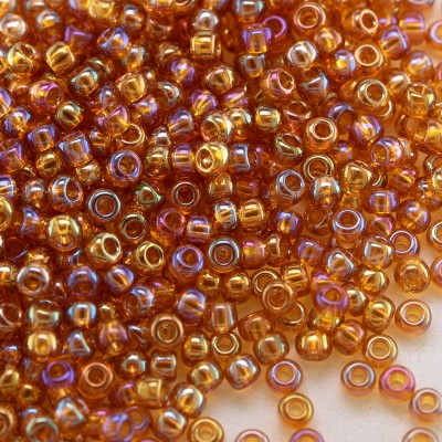 Preciosa Czech glass seed bead 11/0 Rich Topaz transparent rainbow