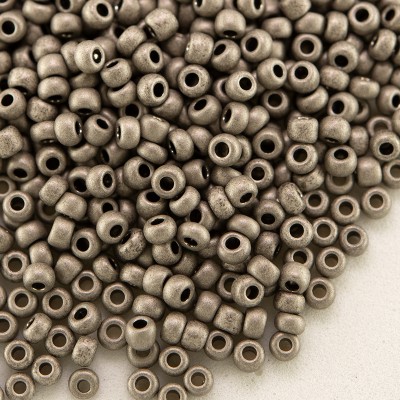 Preciosa Czech glass seed bead 11/0 Taupe Matt Metallic Terra coated