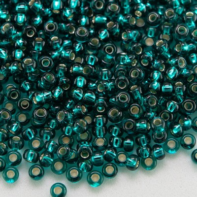 Preciosa Czech glass seed bead 11/0 Teal silver lined