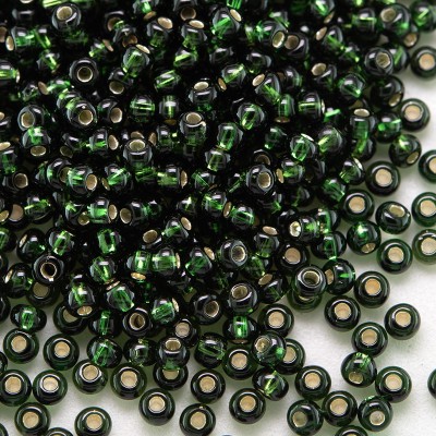 Preciosa Czech glass seed bead 11/0 Verdant Green Silver Lined
