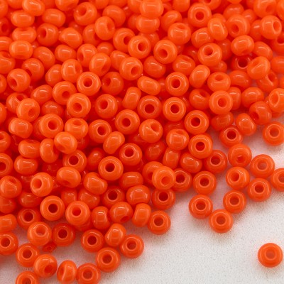 Preciosa Czech glass seed bead 11/0 Vermillion Orange opaque