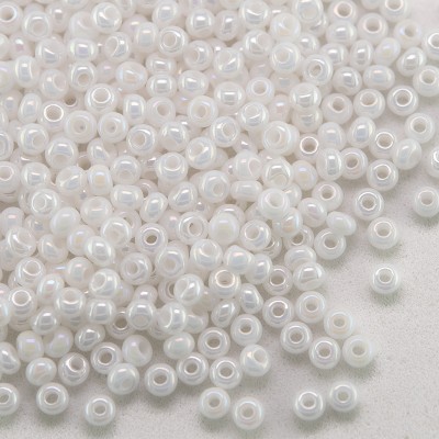 Preciosa Czech glass seed bead 11/0 White Opaque Rainbow