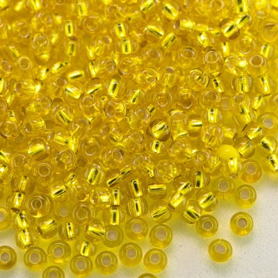 Preciosa Czech glass seed bead 11/0 Yellow Silver Lined