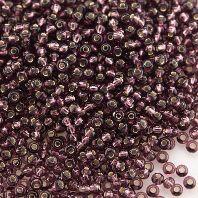 Preciosa Czech glass seed bead 13/0 Amethyst silver lined