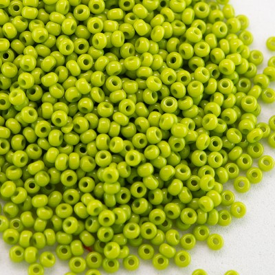 Preciosa Czech glass seed bead 13/0 Green Oasis opaque
