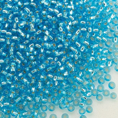 Preciosa Czech glass seed bead 13/0 Light Aquamarine silver lined