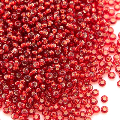 Preciosa Czech glass seed bead 13/0 Light Red silver lined