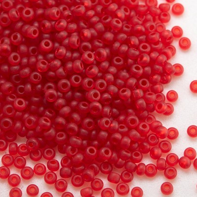 Preciosa Czech glass seed bead 13/0 Light Red Transparent Matt