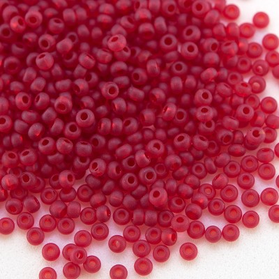 Preciosa Czech glass seed bead 13/0 Medium Red Transparent Matt