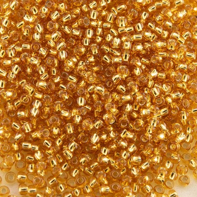 Preciosa Czech glass seed bead 13/0 Mid Topaz silver lined