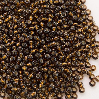 Preciosa Czech glass seed bead 13/0 Smoked Topaz silver lined