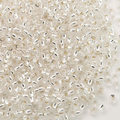 Preciosa Czech glass seed bead 13/0 Clear silver lined