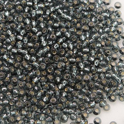 Preciosa Czech glass seed bead 13/0 Grey silver lined