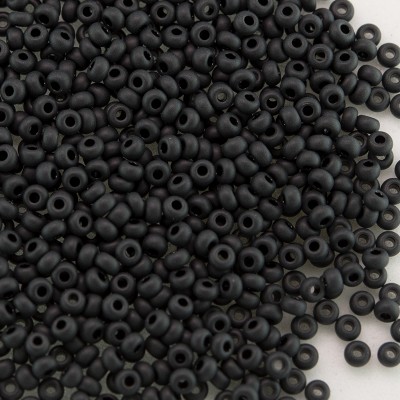 Preciosa Czech glass seed bead 13/0 Jet/Black Matt