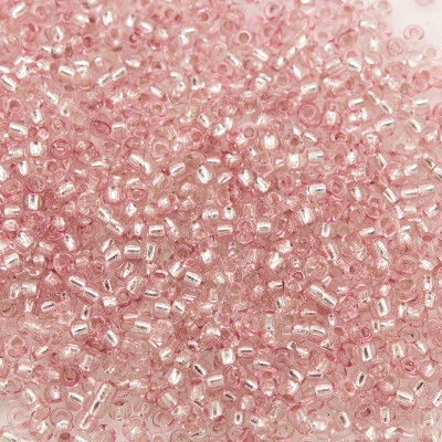 Preciosa Czech glass seed bead 15/0 Berry Pink, Silver Lined