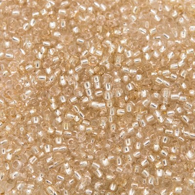 Preciosa Czech glass seed bead 15/0 Light Colorado Topaz coated, Silver Lined