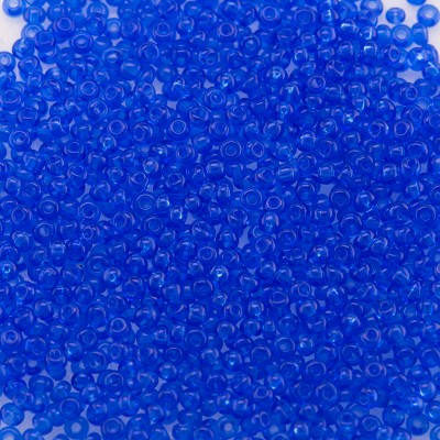 Preciosa Czech glass seed bead 15/0 Medium Blue Transparent glass