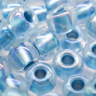 Preciosa Czech glass seed bead 32/0 Blue Metallic Colour Lined rainbow coated - Retail system