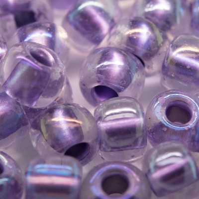 Preciosa Czech glass seed bead 32/0 Purple metallic Colour Lined rainbow coated