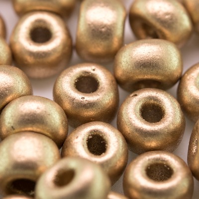 Preciosa Czech glass seed bead 32/0 Brushed Gold Metallic coated