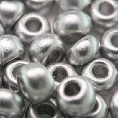 Preciosa Czech glass seed bead 32/0 Brushed Silver Metallic coated